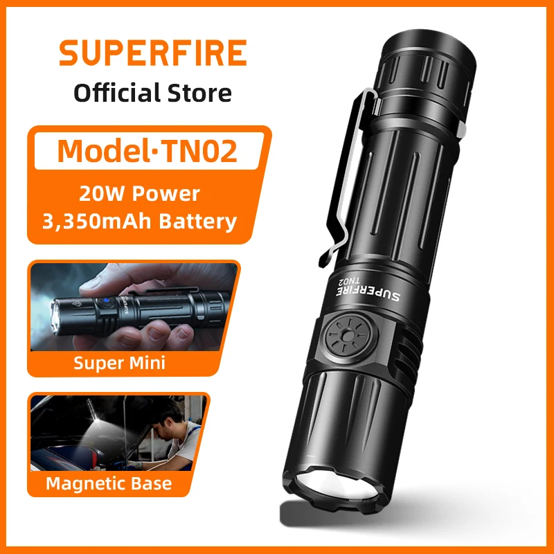 SUPERFIRE TN02 20 Вт светодиодные фонари высокой мощности 1800LM тактический фонарь с магнитным перезаряжаемым аварийным фонарем для кемпинга типа c
SUPERFIRE TN02 20 Вт светодиодные фонари высокой мощности 1800LM тактический фонарь с магнитным перезаряжаемым аварийным фонарем для кемпинга типа c
