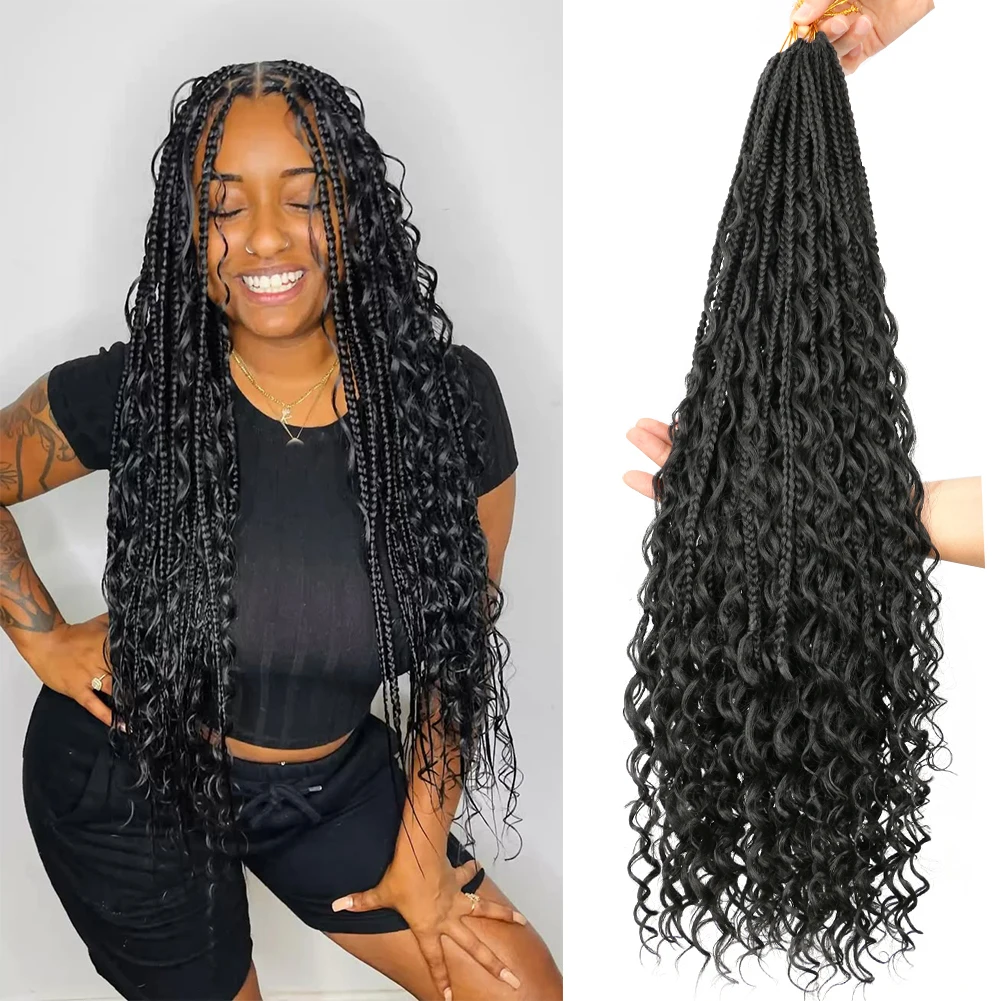 Belle Show 28 Inch Goddess Box Braids Crochet Hair Synthetic Boho Box Braids Curly Ends Hair Extensions for Women
Belle Show 28 Inch Goddess Box Braids Crochet Hair Synthetic Boho Box Braids Curly Ends Hair Extensions for Women