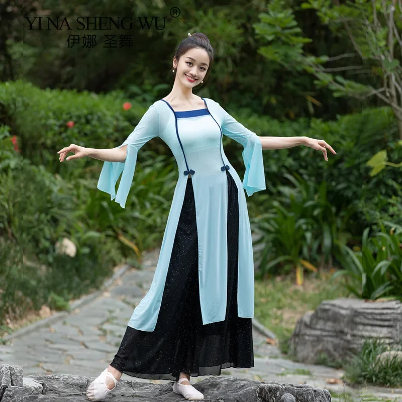 Women Chinese Folk Dance Gauze Summer Women One Piece Long Cheongsam Chinese Folk Dance Classical Dance Tops Practice Clothes
Women Chinese Folk Dance Gauze Summer Women One Piece Long Cheongsam Chinese Folk Dance Classical Dance Tops Practice Clothes