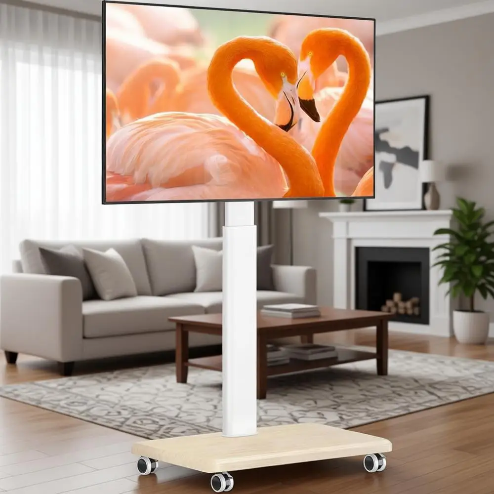 Versatile Mobile TV Stand for 32-70 Inch TVs, Adjustable Height, White for Living Room
Versatile Mobile TV Stand for 32-70 Inch TVs, Adjustable Height, White for Living Room