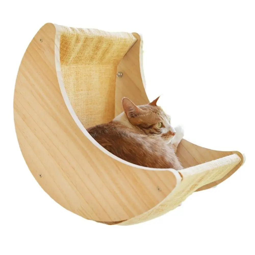 Suction Cup Wooden Cat Hammock Moon Shape Hanging Cat Window Hammock Multifunction Detachable Cat Bed Seat For Window Glass Door
Suction Cup Wooden Cat Hammock Moon Shape Hanging Cat Window Hammock Multifunction Detachable Cat Bed Seat For Window Glass Door