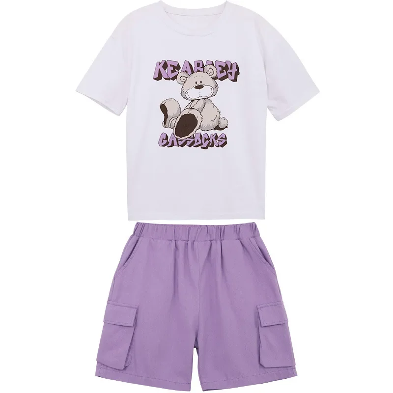 Summer Children Girls Clothes Set Teenage Cartoon Bear Printed T-shirts and Shorts 2 Pieces Suit Kid Fashion Top Bottom Outfits
Summer Children Girls Clothes Set Teenage Cartoon Bear Printed T-shirts and Shorts 2 Pieces Suit Kid Fashion Top Bottom Outfits