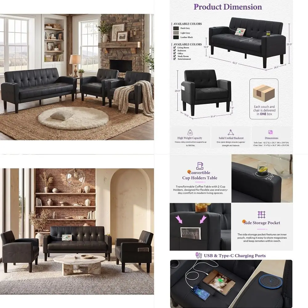 79 Sofa Couches for Living Room MidCentury Modern Decor Faux Leather Couch with Deep SeatampCloud Cushionsamp2 Pillow, 3 Seater
79 Sofa Couches for Living Room MidCentury Modern Decor Faux Leather Couch with Deep SeatampCloud Cushionsamp2 Pillow, 3 Seater