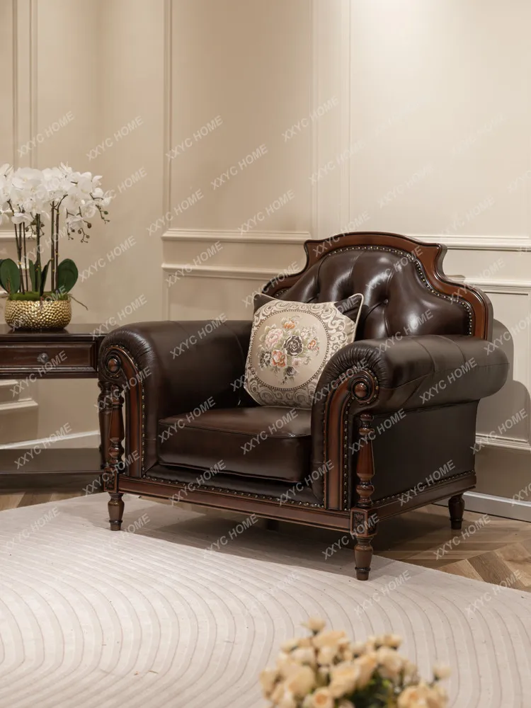 Household leather sofa first layer cowhide combination leather art single sofa
Household leather sofa first layer cowhide combination leather art single sofa
