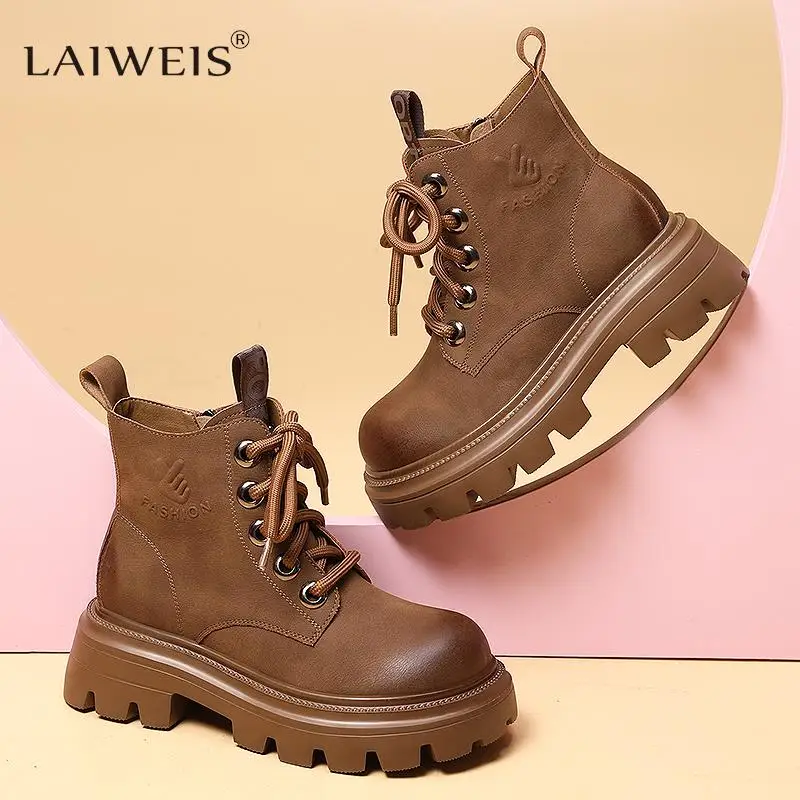 Work style Martin boots new luxury women shoes platform spring autumn single boots casual Fashion genuine leather short boots
Work style Martin boots new luxury women shoes platform spring autumn single boots casual Fashion genuine leather short boots