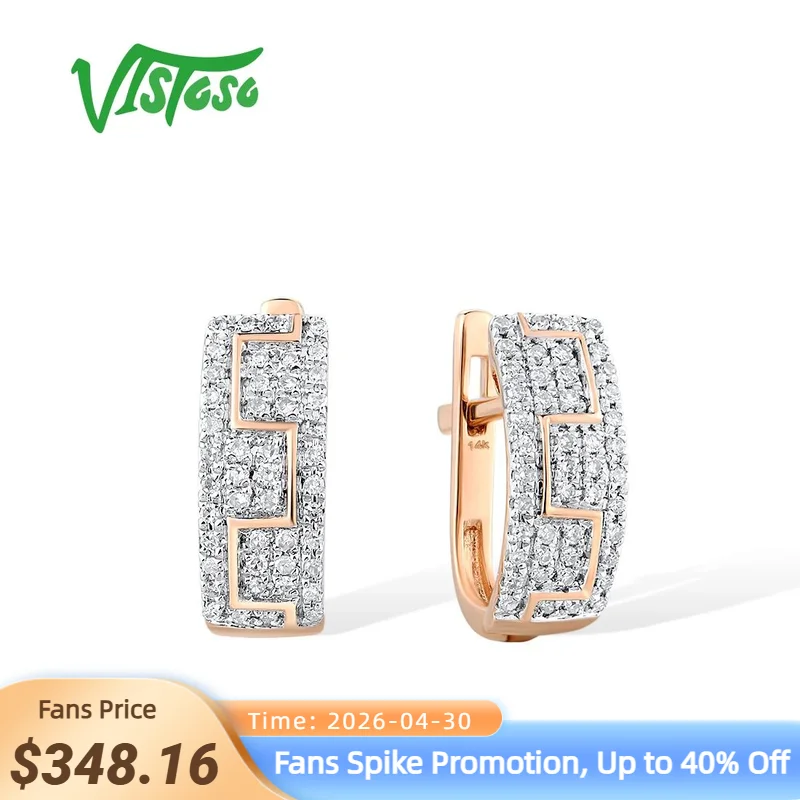 VISTOSO Pure 14K 585 Rose Gold Earrings For Lady Glamorous Sparkling Diamond Earrings Luxury Wedding Engagement Fine Jewelry
VISTOSO Pure 14K 585 Rose Gold Earrings For Lady Glamorous Sparkling Diamond Earrings Luxury Wedding Engagement Fine Jewelry