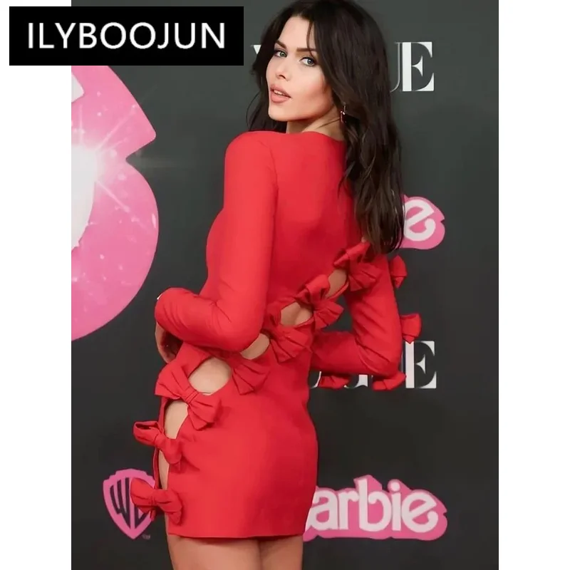 Женское сексуальное платье ILYBOOJUN знаменитости с длинным рукавом и бантом Красное Мини облегающее Бандажное платье 2023 элегантное вечернее Клубное платье
Женское сексуальное платье ILYBOOJUN знаменитости с длинным рукавом и бантом Красное Мини облегающее Бандажное платье 2023 элегантное вечернее Клубное платье