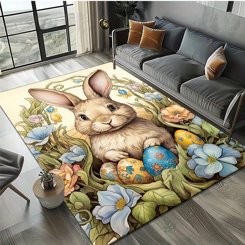 Коврик с принтом пасхального кролика и яйца: нескользящий полиэстер, очень большой размер. Для дома/делости — спальня, декор гостиной.
Коврик с принтом пасхального кролика и яйца: нескользящий полиэстер, очень большой размер. Для дома/делости — спальня, декор гостиной.