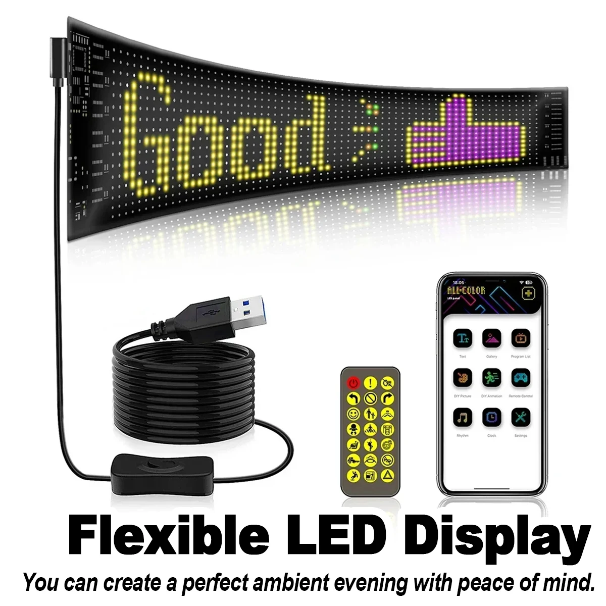 App Control Led Matrix Panel Programmable Panels Light Flexible Pixel Smart Bluetooth Diy Car Indoor Display Usb Operated Banner
App Control Led Matrix Panel Programmable Panels Light Flexible Pixel Smart Bluetooth Diy Car Indoor Display Usb Operated Banner