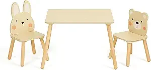 Wooden Kids Table and Chair Set, Waterproo Desktop Adorable Toddler Table Chairs Set with 2 Animal Chairs
Wooden Kids Table and Chair Set, Waterproo Desktop Adorable Toddler Table Chairs Set with 2 Animal Chairs