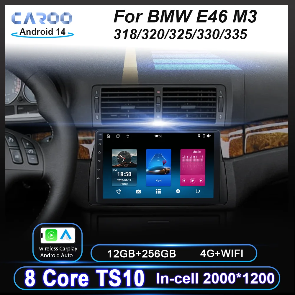 Car Android Radio Stereo For BMW E46 M3 318/320/325/330/335 Auto Multimedia Player Carplay Bluetooth GPS Navigation NO 2DIN DVD
Car Android Radio Stereo For BMW E46 M3 318/320/325/330/335 Auto Multimedia Player Carplay Bluetooth GPS Navigation NO 2DIN DVD