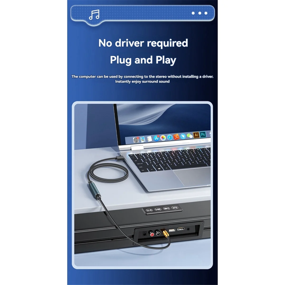 A03V USB to Optical Audio Adapter USB A to Fiber Optic Audio SPDIF Port Connection Audio Converter Cable for Computer Laptop
A03V USB to Optical Audio Adapter USB A to Fiber Optic Audio SPDIF Port Connection Audio Converter Cable for Computer Laptop