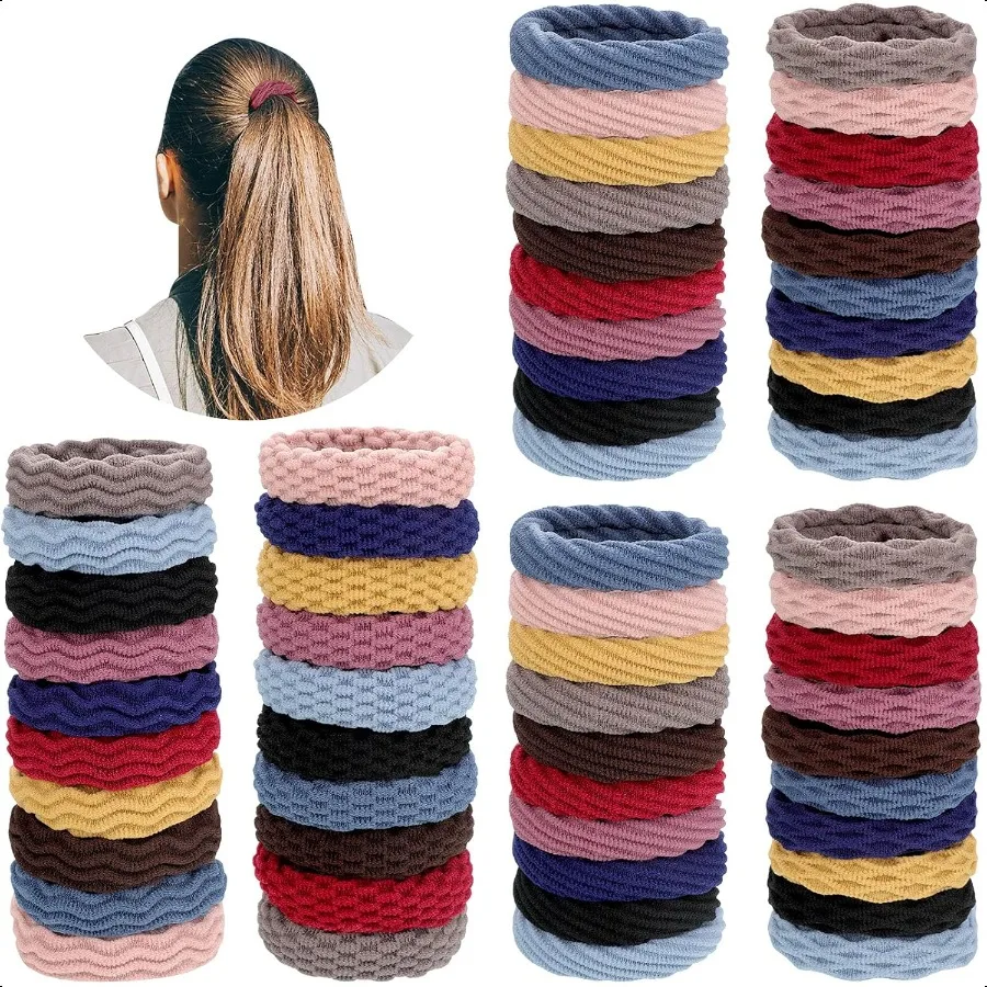 60 Pieces Seaml Hair Ties Cotton No Crease Hair Band for Women girl thick Heavy and Curly Hair lightweight Highly Elastic 4 Sty
60 Pieces Seaml Hair Ties Cotton No Crease Hair Band for Women girl thick Heavy and Curly Hair lightweight Highly Elastic 4 Sty