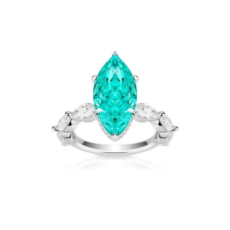 Bellux 925 Silver Synthetic Zircon Rings Paraiba Blue Green Marquise Diamond Light Luxury Fresh Mint Fashion Ring for Women
Bellux 925 Silver Synthetic Zircon Rings Paraiba Blue Green Marquise Diamond Light Luxury Fresh Mint Fashion Ring for Women