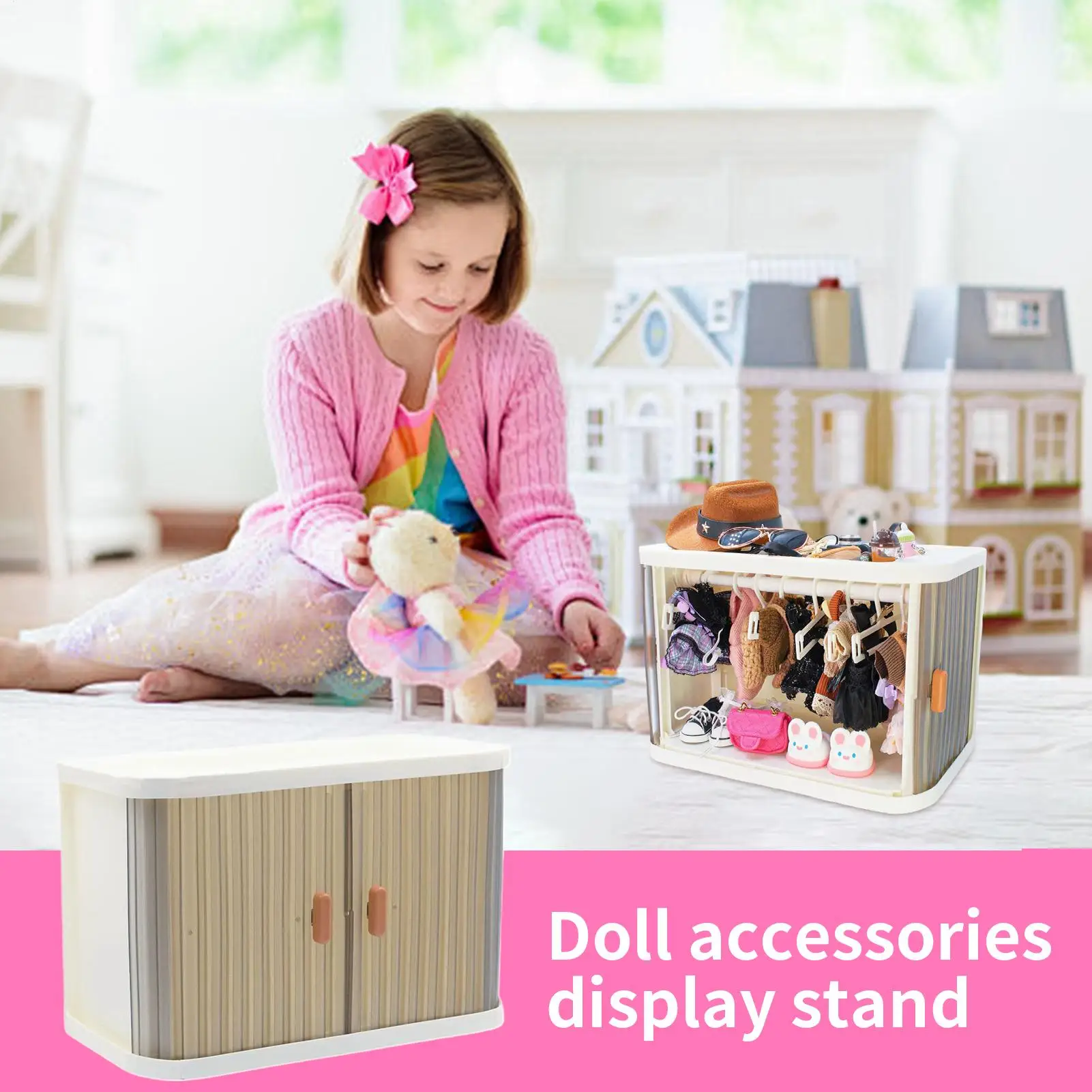 Doll Clothes Closet Cartoon Doll Clothing Wardrobe Plush Toy Costume Organizer For Display Cabinet Collectors Enthusiasts Kids
Doll Clothes Closet Cartoon Doll Clothing Wardrobe Plush Toy Costume Organizer For Display Cabinet Collectors Enthusiasts Kids