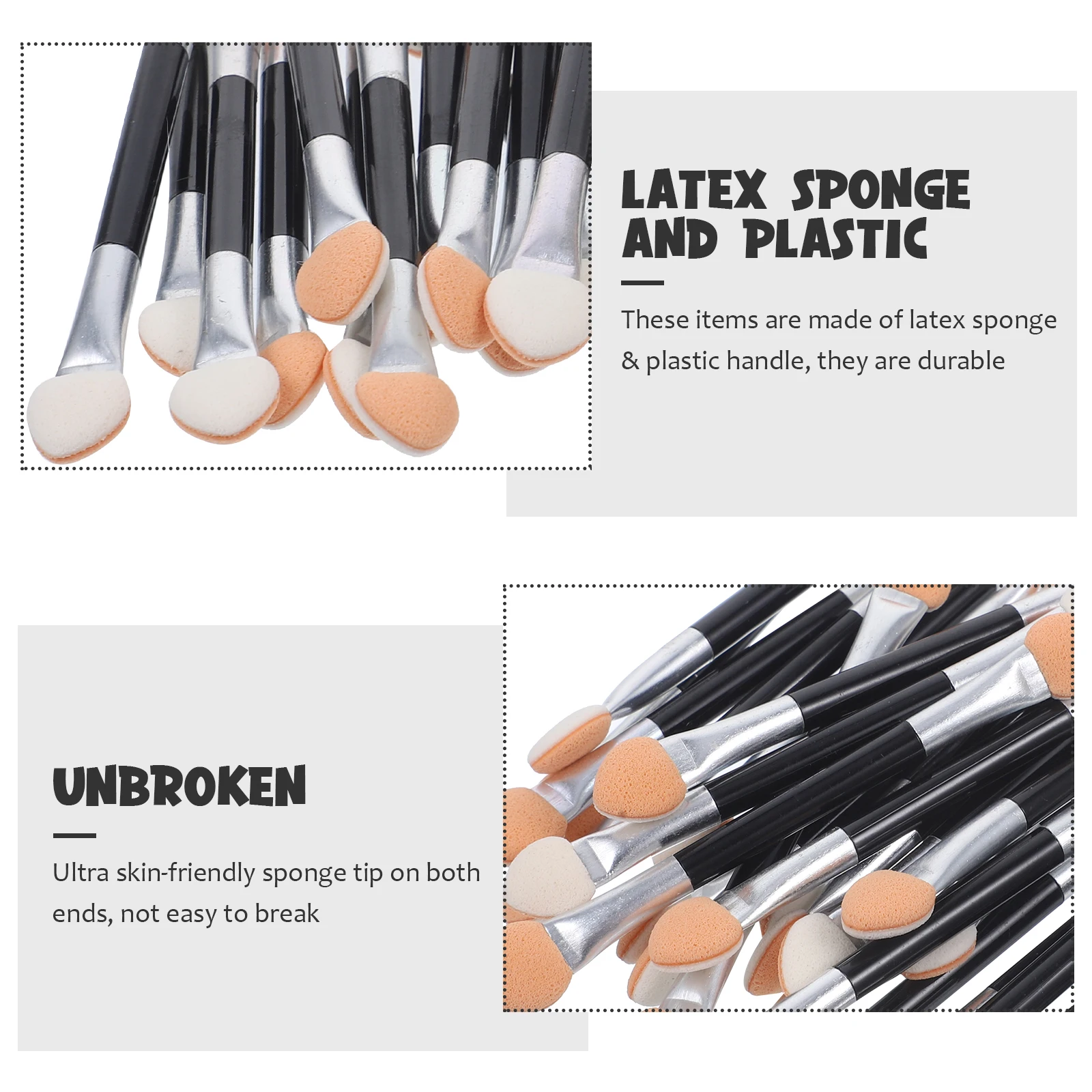 24Pcs Latex Sponge Eyeshadow Applicators Double Sided Lightweight Brushes for Women Beauty Artists Makeup Application Portable
24Pcs Latex Sponge Eyeshadow Applicators Double Sided Lightweight Brushes for Women Beauty Artists Makeup Application Portable