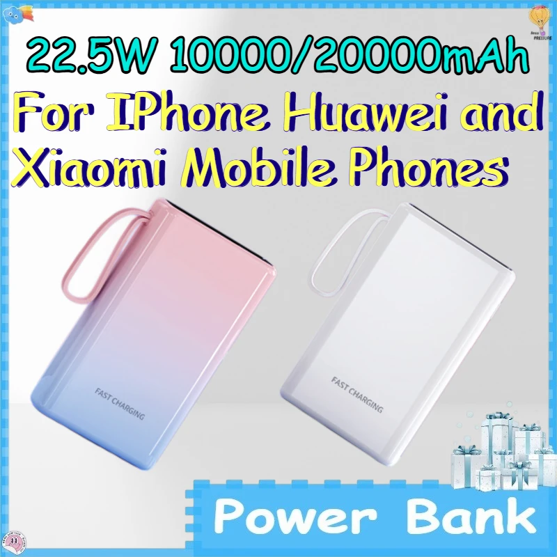 22.5W 10000/20000mAh Power Bank for IPhone Huawei and Xiaomi Mobile Phones Portable Mobile PowerBank with Built - in Cable
22.5W 10000/20000mAh Power Bank for IPhone Huawei and Xiaomi Mobile Phones Portable Mobile PowerBank with Built - in Cable