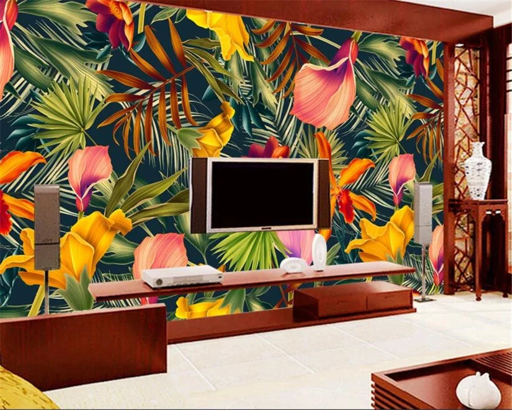 Customize any size wallpaper Hand-painted rainforest floral canvas material mural living room background decoration 3d wallpaper
Customize any size wallpaper Hand-painted rainforest floral canvas material mural living room background decoration 3d wallpaper