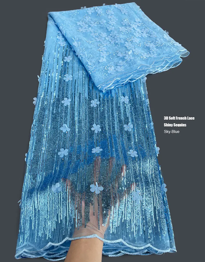 Sequined Tulle Lace with 3D Appliques Mesh African Embroidered Fabric Sewing Garment Cloth Newest Evening Dress
Sequined Tulle Lace with 3D Appliques Mesh African Embroidered Fabric Sewing Garment Cloth Newest Evening Dress