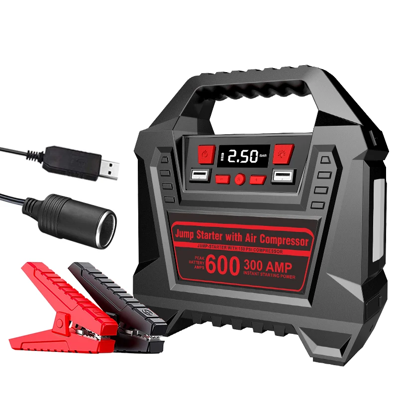 Car air compressor with jump starter with digital air tire inflator pressure gauge with chuck house
Car air compressor with jump starter with digital air tire inflator pressure gauge with chuck house