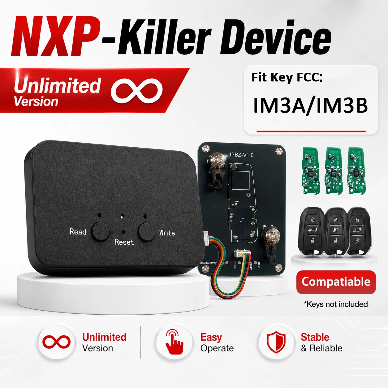 CNP259 NXP-Killer Device Fob Key Adding Tool With Universal PCB IM3A A3M16 A3M65 434MHz For 208 2008 308 3008 508 C3 C4 C5 Corsa
CNP259 NXP-Killer Device Fob Key Adding Tool With Universal PCB IM3A A3M16 A3M65 434MHz For 208 2008 308 3008 508 C3 C4 C5 Corsa