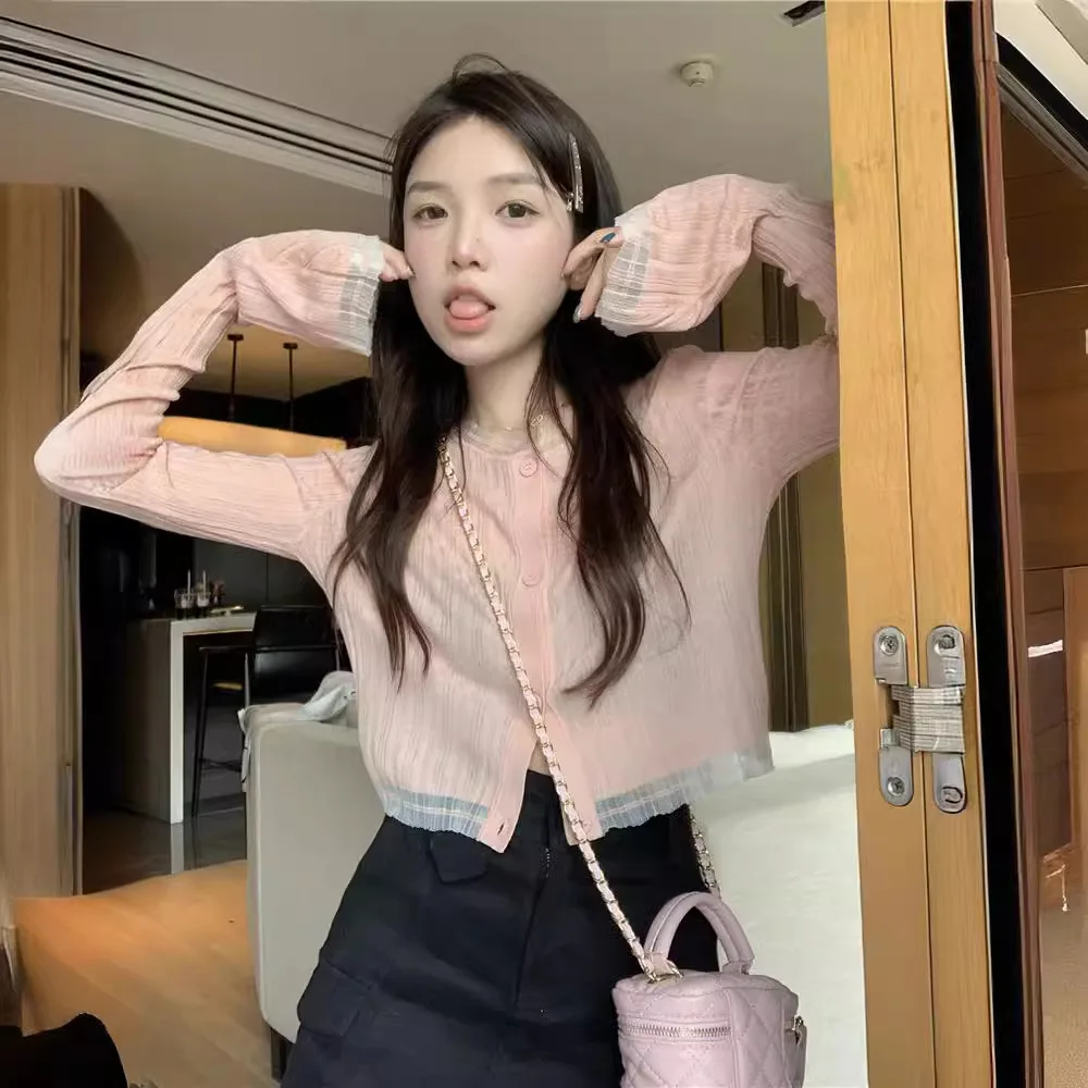 Summer Thin Knitted Open Cardigan Short Sleeve Long Sleeve Women's Outerwear Polyester Fiber Casual Stylish Girl Top
Summer Thin Knitted Open Cardigan Short Sleeve Long Sleeve Women's Outerwear Polyester Fiber Casual Stylish Girl Top