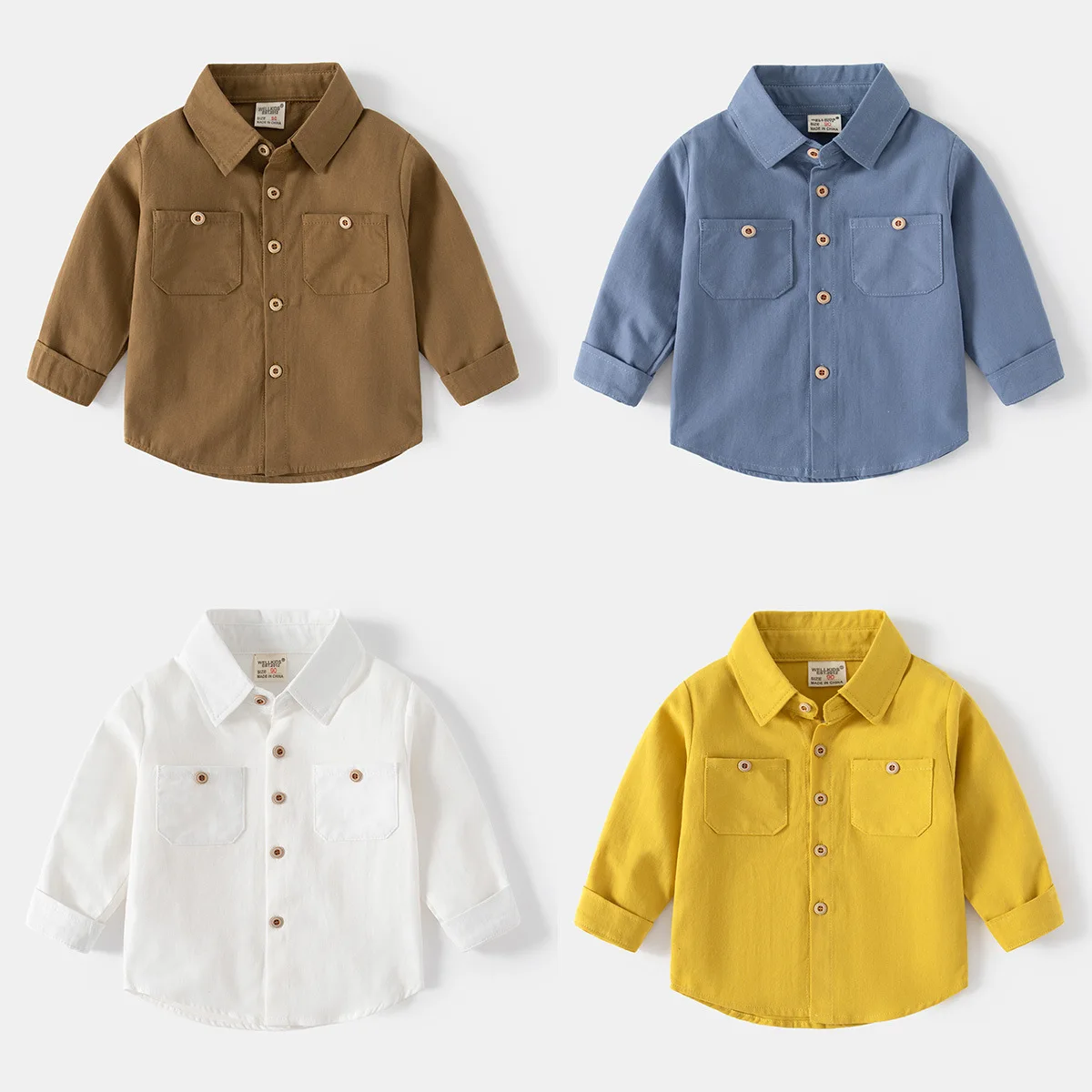 Long Sleeve Children Blue Denim Shirt Solid Color Yellow 2 Pockets Boys Autumn Spring Cotton Shirts 3456789 Years Kids Tops
Long Sleeve Children Blue Denim Shirt Solid Color Yellow 2 Pockets Boys Autumn Spring Cotton Shirts 3456789 Years Kids Tops