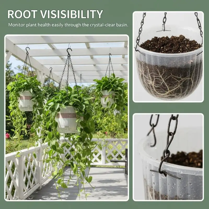 【YA】Transparent Self Watering Hanging Flower Pot Hydroponic Basket for Balcony Decor Lazy People Use
【YA】Transparent Self Watering Hanging Flower Pot Hydroponic Basket for Balcony Decor Lazy People Use