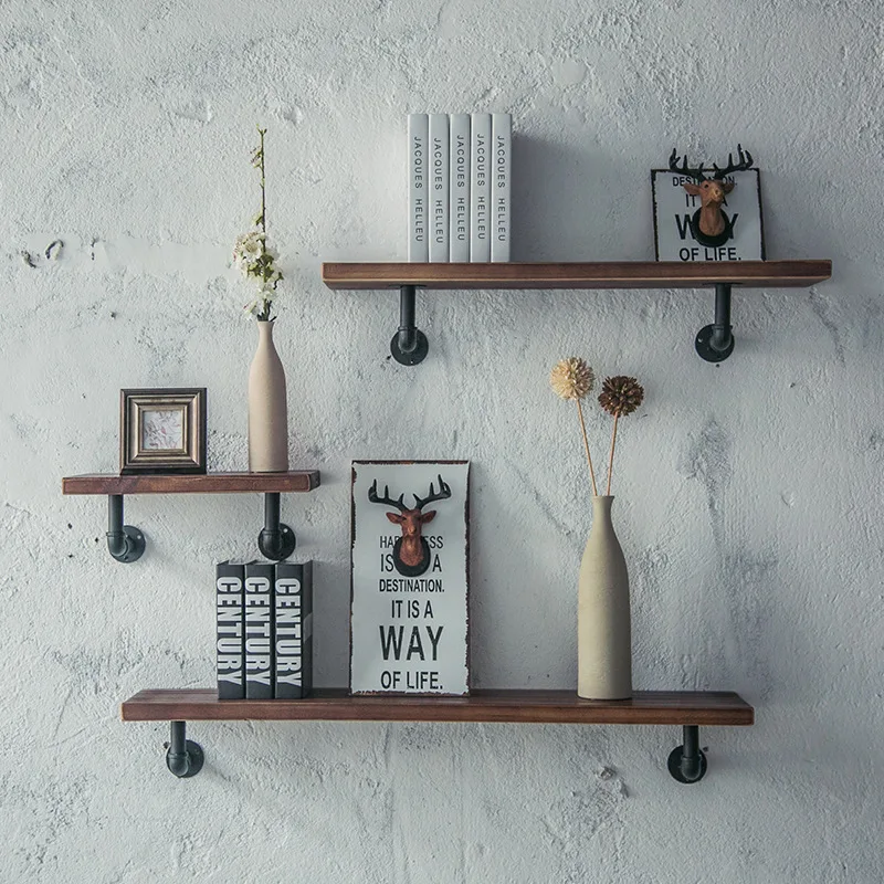 Retro industrial air duct baffle bookshelf wrought iron solid wood wall simple book display shelf can be ordered wholesale
Retro industrial air duct baffle bookshelf wrought iron solid wood wall simple book display shelf can be ordered wholesale