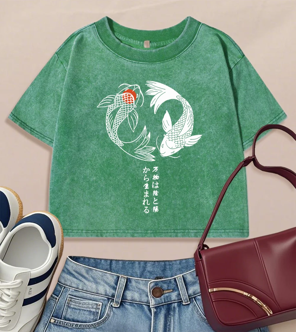 Japanese Koi Harajuku Illustration Printing Washed Crop T Shirt Women Fashion Fitness Top Slim Cotton Short Sleeve Soft T-Shirts
Japanese Koi Harajuku Illustration Printing Washed Crop T Shirt Women Fashion Fitness Top Slim Cotton Short Sleeve Soft T-Shirts