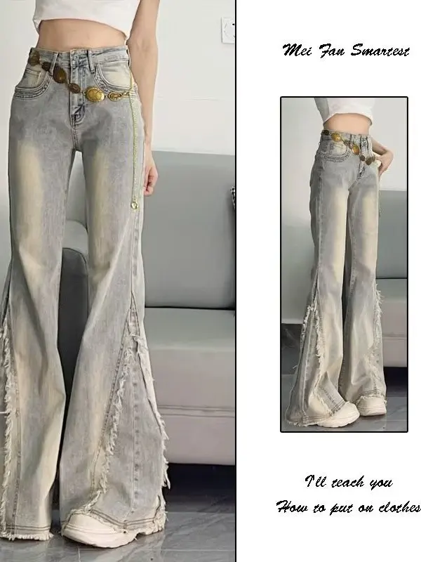 High Waist Slim Fit Micro Flared Denim Jeans Women's Spring Large Size Fat MM Frayed Patchwork Hoof Long Pants
High Waist Slim Fit Micro Flared Denim Jeans Women's Spring Large Size Fat MM Frayed Patchwork Hoof Long Pants