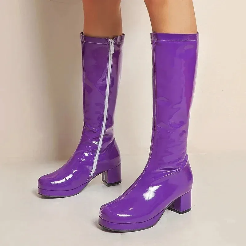 New Hot Women Knee-high Boots Patent Leather Waterproof Knee High Boots White Red Party Fetish Boot Women's Shoes Autumn Winter
New Hot Women Knee-high Boots Patent Leather Waterproof Knee High Boots White Red Party Fetish Boot Women's Shoes Autumn Winter