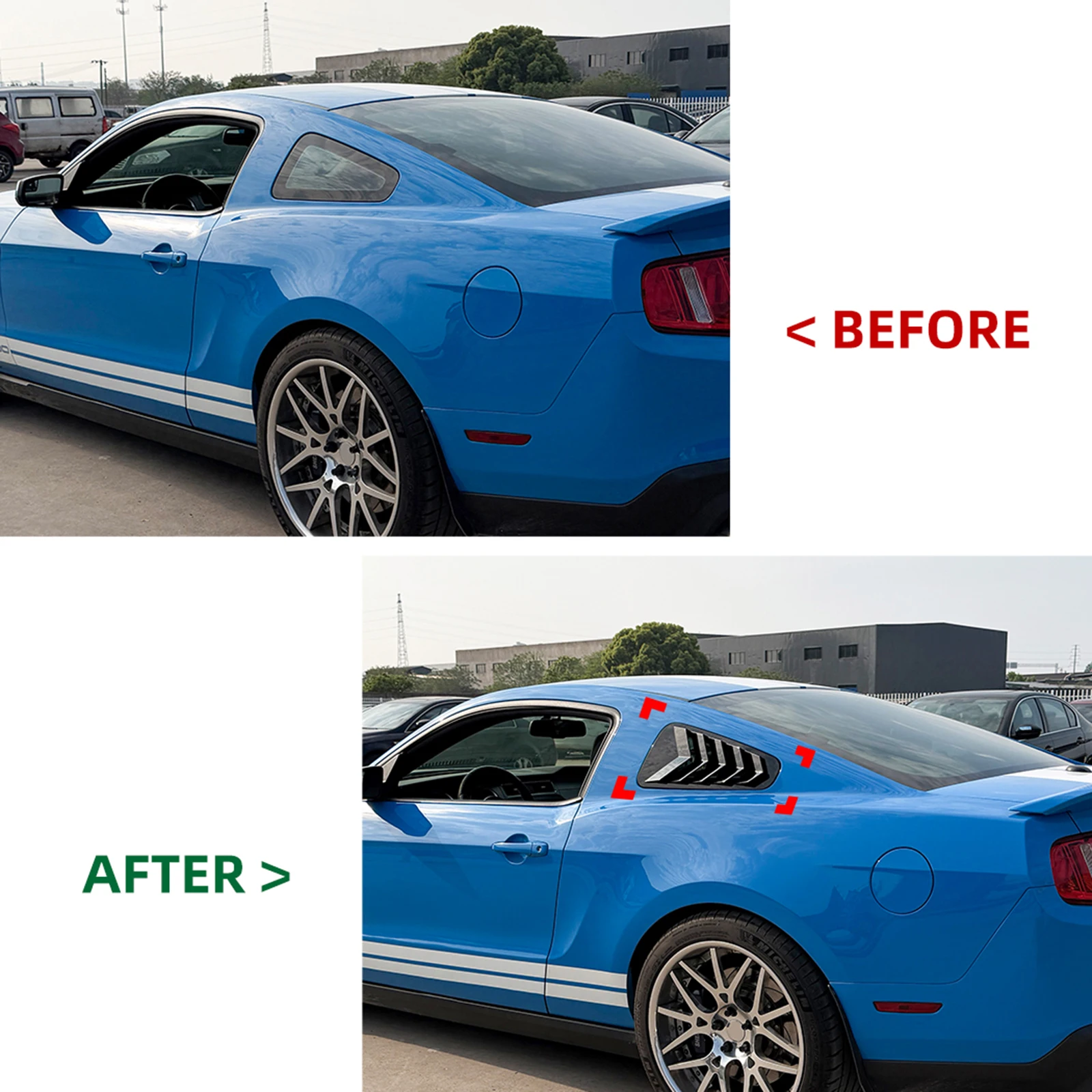 Exterior Rear Side Window Shutter Louver Cover For Ford Mustang MK5 2005-2014 Window Visor Cover Air Vent Scoop Trim
Exterior Rear Side Window Shutter Louver Cover For Ford Mustang MK5 2005-2014 Window Visor Cover Air Vent Scoop Trim