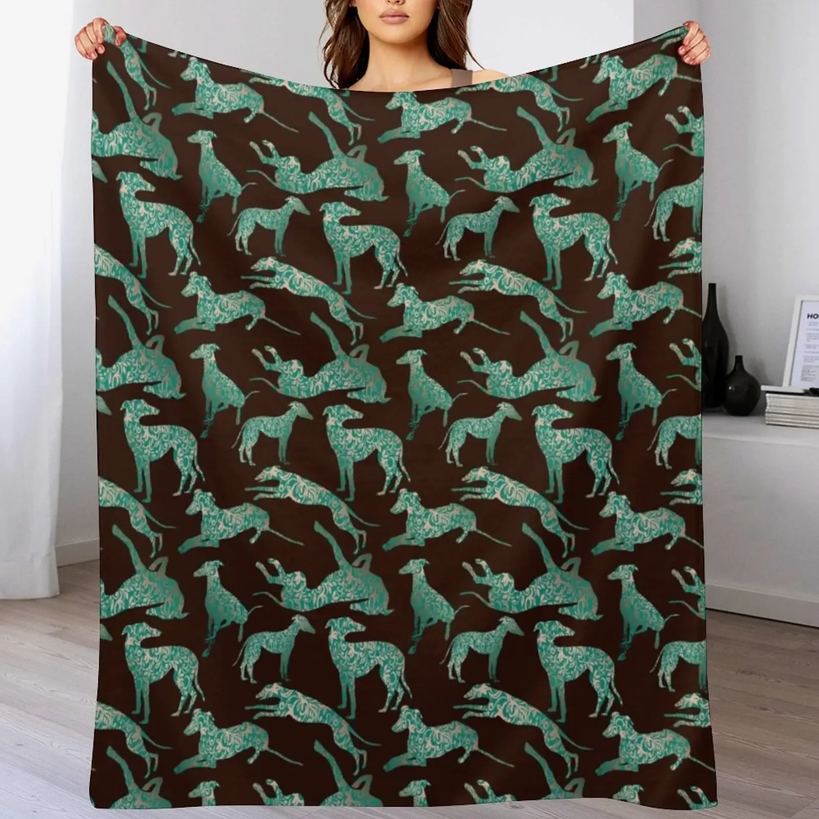 Teal and Copper Greyhounds Throw Blanket warm winter Hairy cosplay anime Designers Blankets
Teal and Copper Greyhounds Throw Blanket warm winter Hairy cosplay anime Designers Blankets