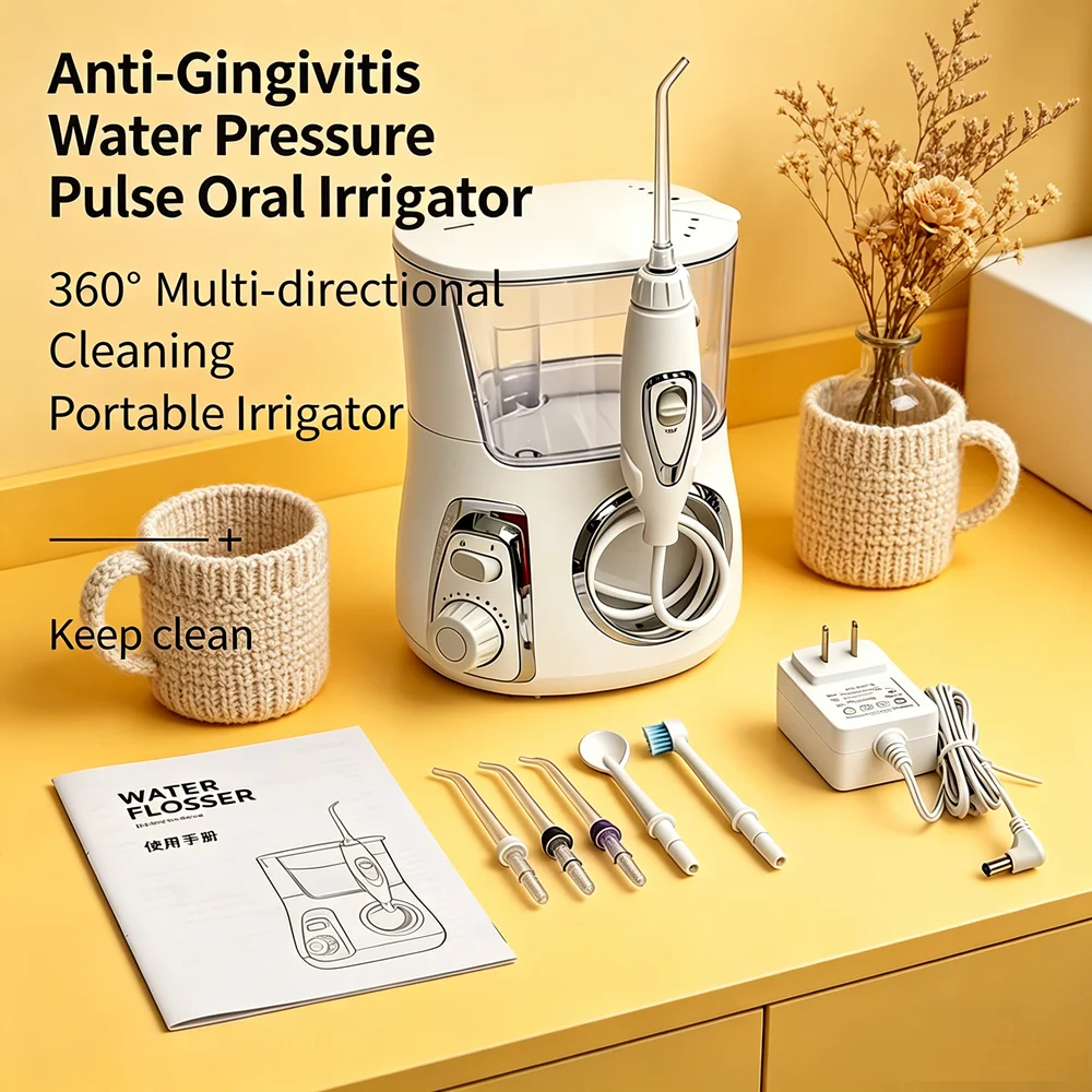 Premium High-End Electric Oral Irrigator Countertop Water Flosser 5 Jet Tips 10 Modes 800ML Tank Prevent Bad Breath
Premium High-End Electric Oral Irrigator Countertop Water Flosser 5 Jet Tips 10 Modes 800ML Tank Prevent Bad Breath