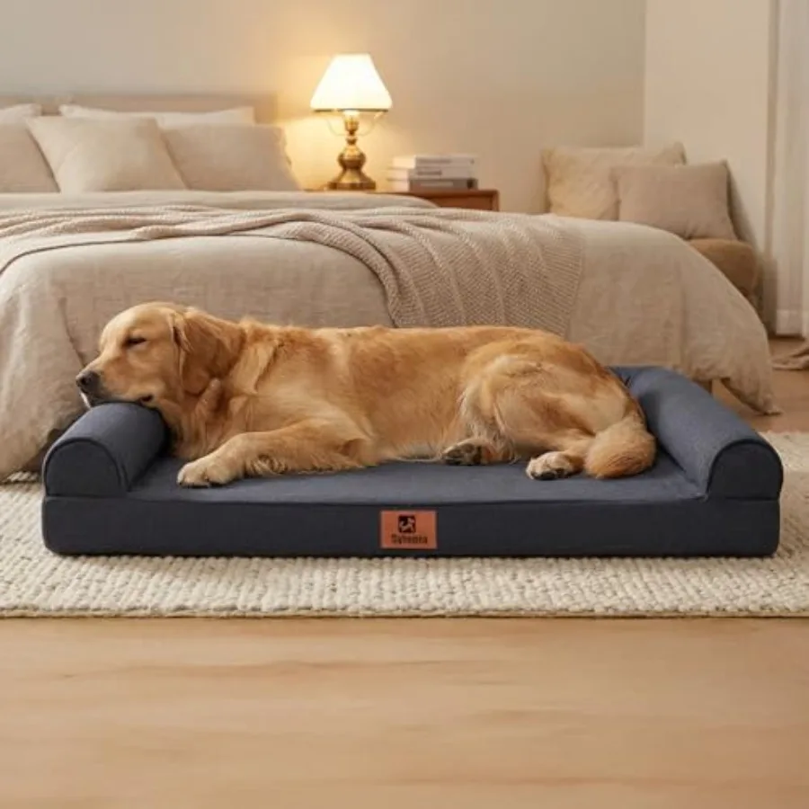 42 Inch Indestructible Orthopedic Sofa Dog Bed for Extra Large Dogs Chew Proof Waterproof Foam Pet Couch Bed with Sides Egg Cra
42 Inch Indestructible Orthopedic Sofa Dog Bed for Extra Large Dogs Chew Proof Waterproof Foam Pet Couch Bed with Sides Egg Cra