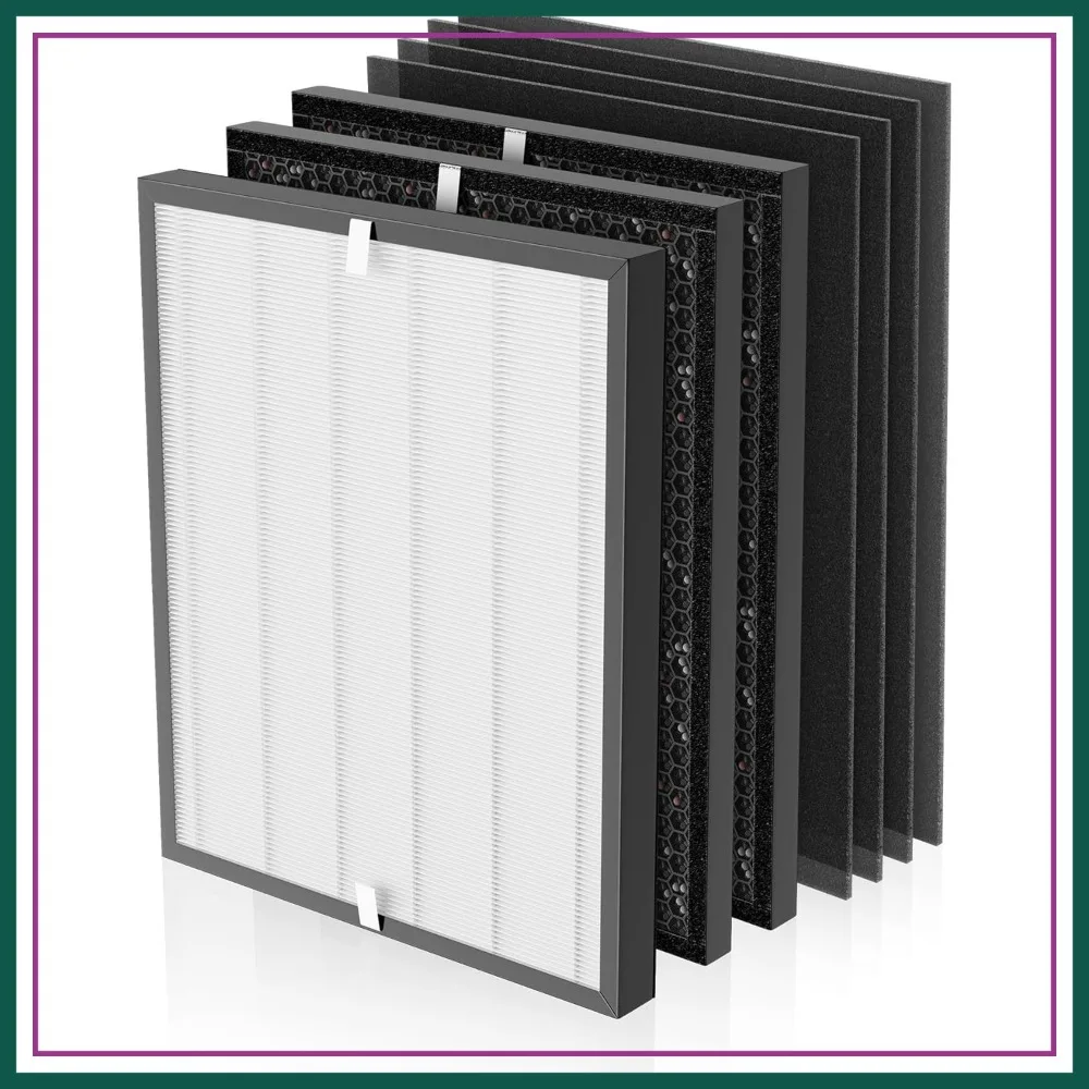 Replacement Filter Set for Air Purifier, 1 HEPA + 2 Carbon + 4 Pre-Filters, Incompatible with AD3500
Replacement Filter Set for Air Purifier, 1 HEPA + 2 Carbon + 4 Pre-Filters, Incompatible with AD3500