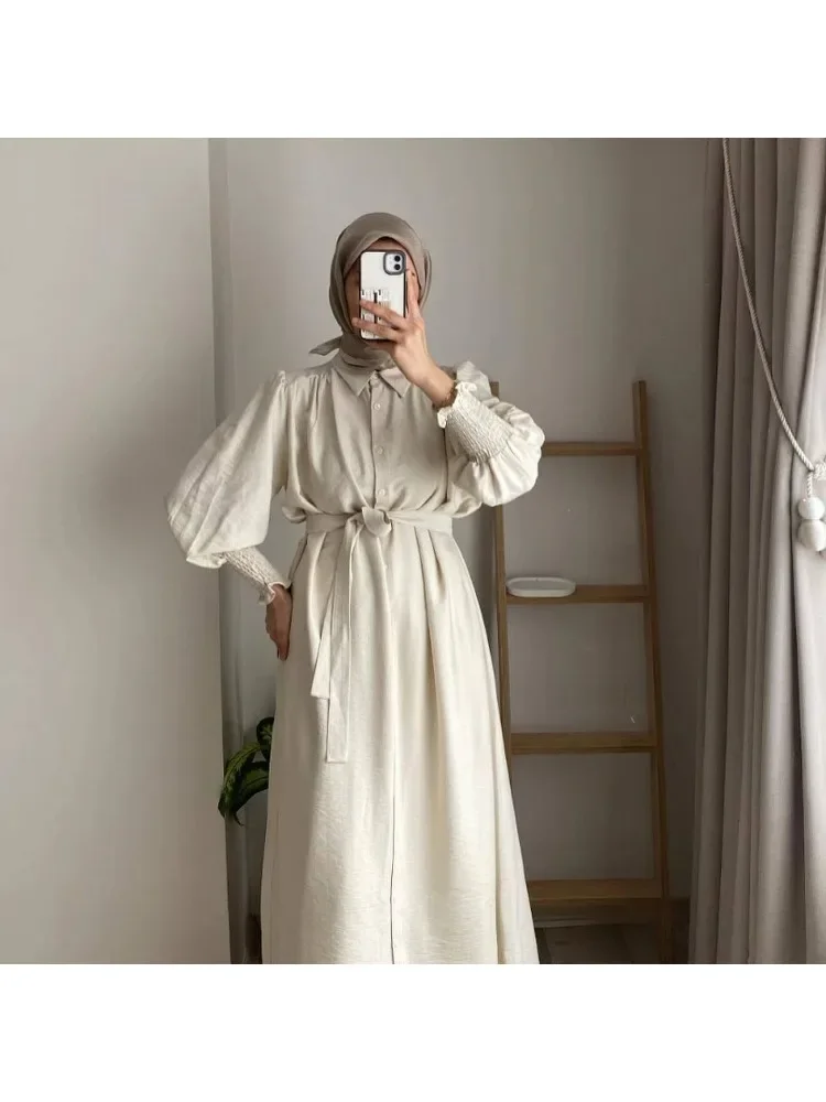 Muslim Dress Women Ramadan Abaya Woman Dubai Luxury Holiday Dresses Long Sleeve Turndown Collar Islamic Long Dresses
Muslim Dress Women Ramadan Abaya Woman Dubai Luxury Holiday Dresses Long Sleeve Turndown Collar Islamic Long Dresses