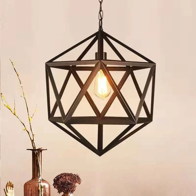 American retro industrial wind iron art chandelier polyhedron creative personality restaurant clothing store rhombus ball iron c
American retro industrial wind iron art chandelier polyhedron creative personality restaurant clothing store rhombus ball iron c