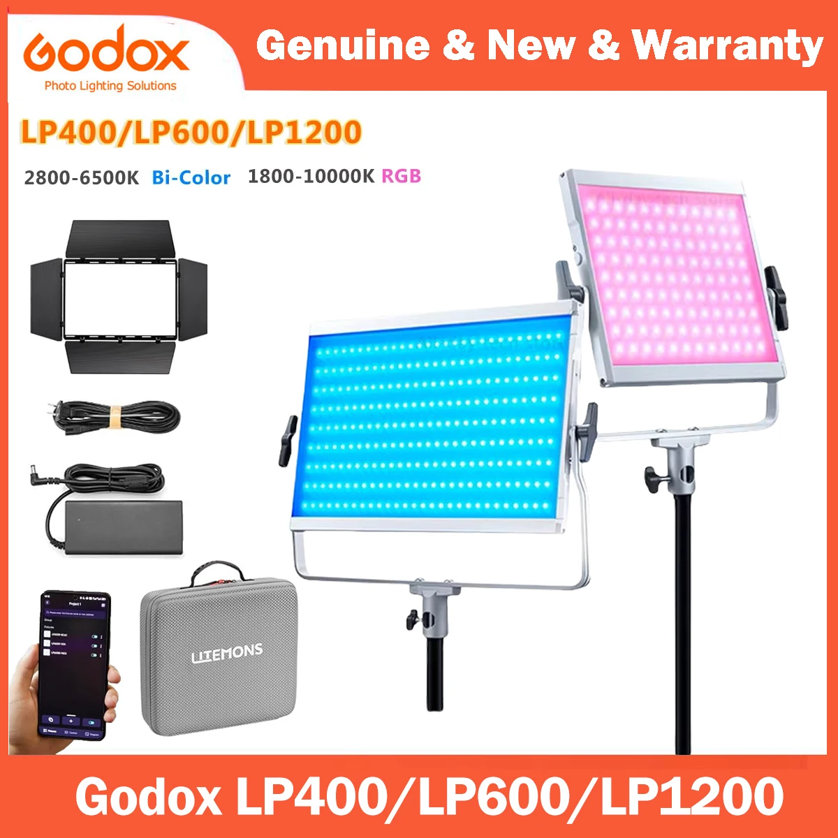 Godox LITEMONS LP400R/Bi LP600R/Bi LP1200R/Bi LED Light Panel 2 Version Available High Brightness Photography Fill Light Control
Godox LITEMONS LP400R/Bi LP600R/Bi LP1200R/Bi LED Light Panel 2 Version Available High Brightness Photography Fill Light Control