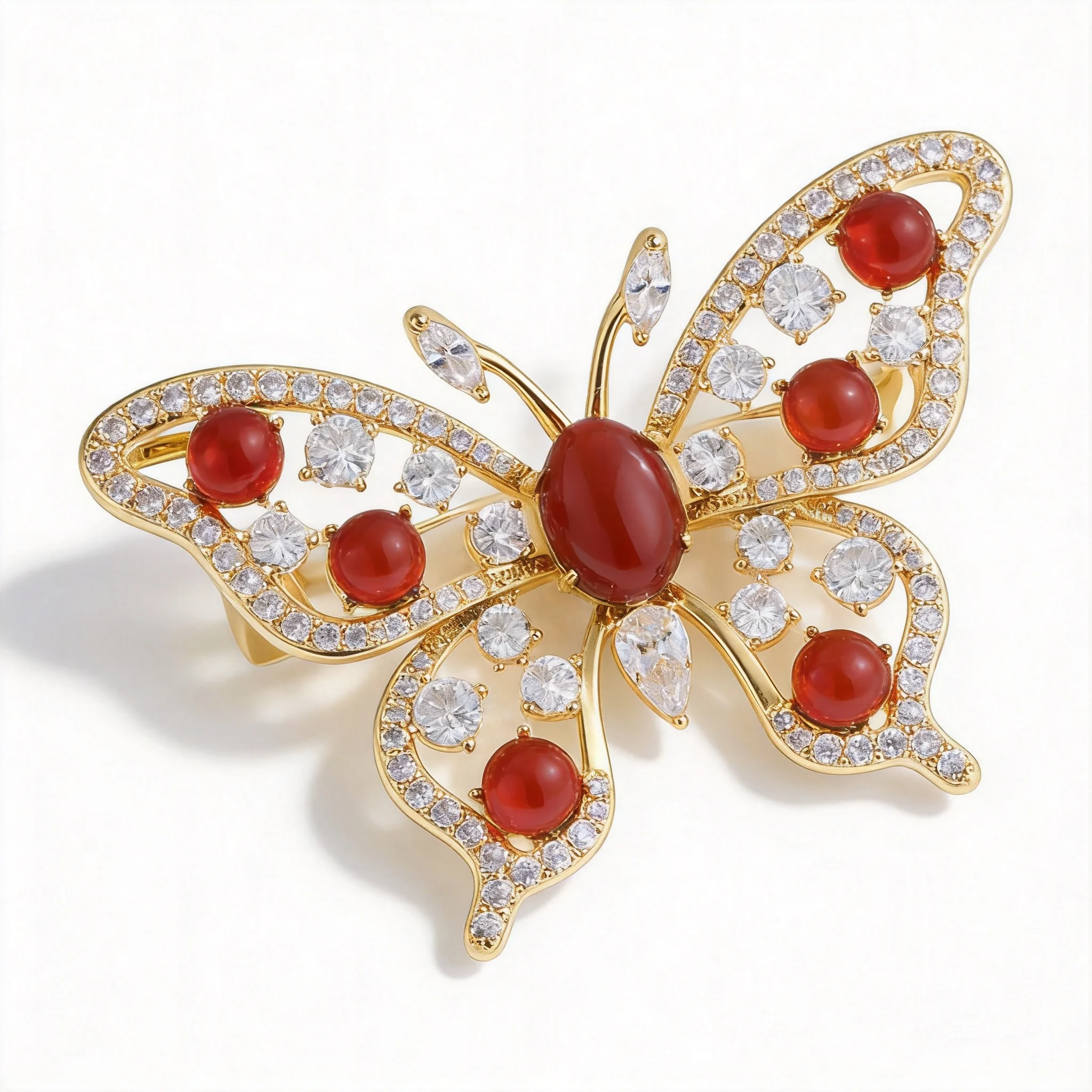 Chinese Style Lucky Red Agate Green Chalcedony Butterfly Brooch Real Gold Plated Copper Alloy Inlaid Zircon Blessing Jewelry For
Chinese Style Lucky Red Agate Green Chalcedony Butterfly Brooch Real Gold Plated Copper Alloy Inlaid Zircon Blessing Jewelry For
