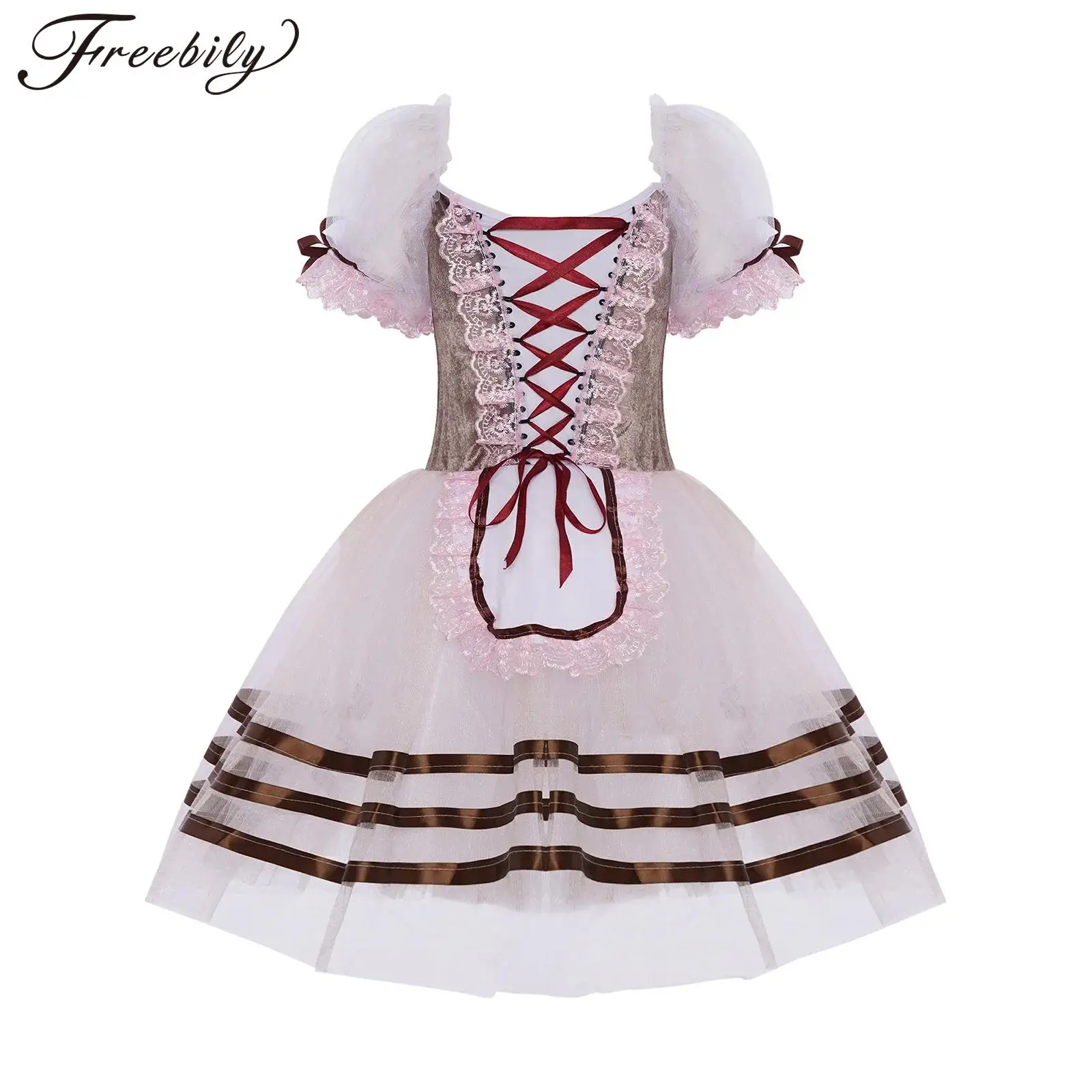 Teen Girls Ballet Dance Tutu Princess Dress Puff Sleeve Lace Trim Lace-up Leotard Ballerina Gymnastics Figure Skating Dancewear
Teen Girls Ballet Dance Tutu Princess Dress Puff Sleeve Lace Trim Lace-up Leotard Ballerina Gymnastics Figure Skating Dancewear