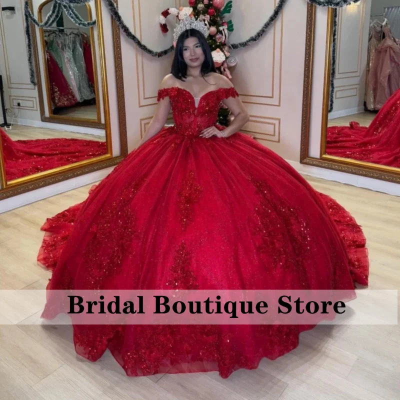 Красные блестящие платья для квинсеаньеры с открытыми плечами, бальные, с аппликациями, кружевом, бисером, кристаллами, тюлем, для дня рождения, на заказ
Красные блестящие платья для квинсеаньеры с открытыми плечами, бальные, с аппликациями, кружевом, бисером, кристаллами, тюлем, для дня рождения, на заказ