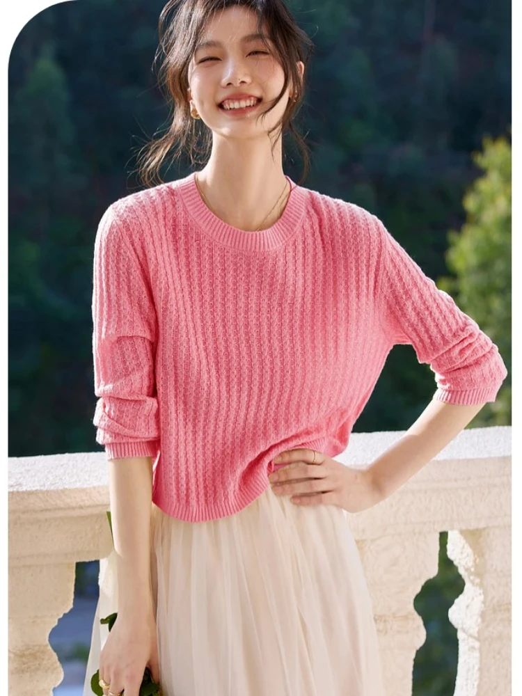 VIMLY Women's Pink Jumper Knitted Round Neck Elegant Sweater Autumn 2025 New Casual Twisted Cable Strecth Female Pullovers 73809
VIMLY Women's Pink Jumper Knitted Round Neck Elegant Sweater Autumn 2025 New Casual Twisted Cable Strecth Female Pullovers 73809