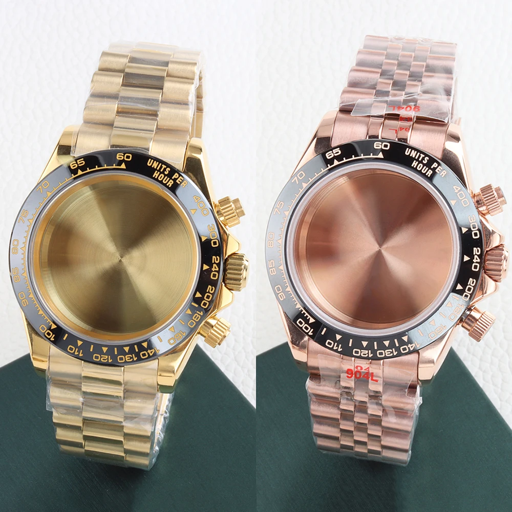 40MM VK63 Case Rose/Gold Stainless Steel Watch Case Strap For DAYTONA VK63 VK64 Movement 29MM Dial Sapphire Water Resistant
40MM VK63 Case Rose/Gold Stainless Steel Watch Case Strap For DAYTONA VK63 VK64 Movement 29MM Dial Sapphire Water Resistant