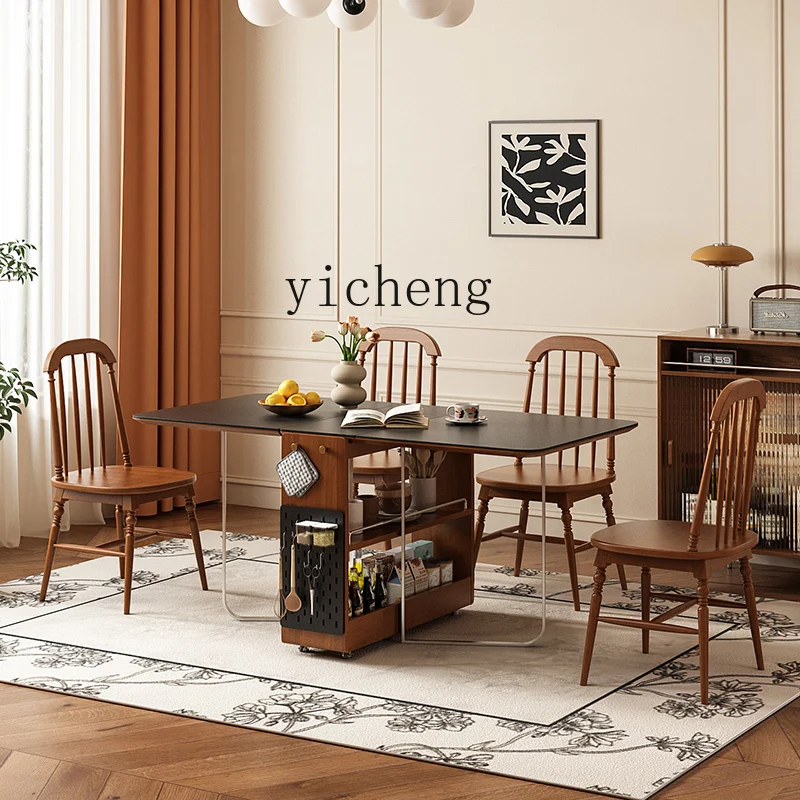 AA retro rock slab folding dining table small mobile eating table antique storage retractable dining table
AA retro rock slab folding dining table small mobile eating table antique storage retractable dining table