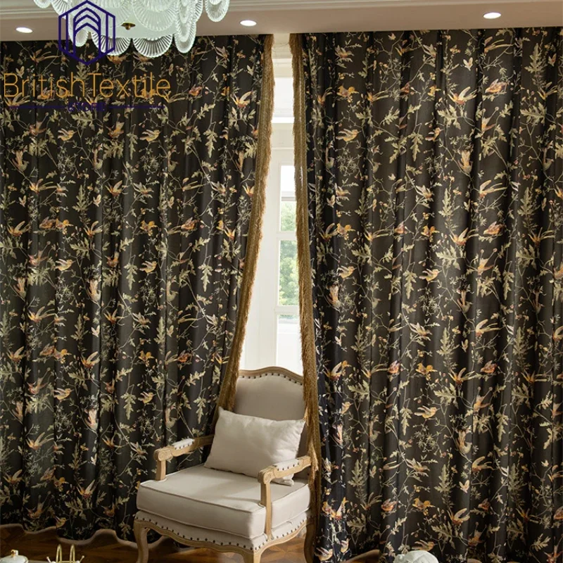 French Curtains for Living Dining Room Bedroom Romantic Black Printed Floating Window Floor-to-ceiling Window
French Curtains for Living Dining Room Bedroom Romantic Black Printed Floating Window Floor-to-ceiling Window