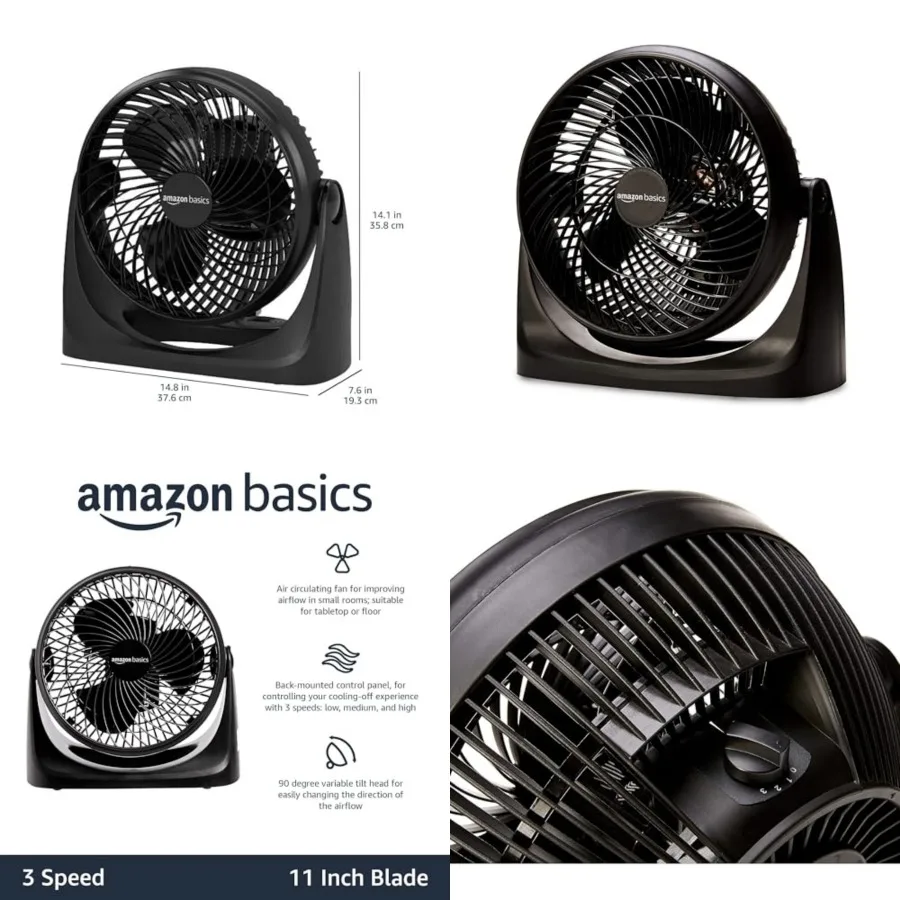 Air Circulator Fan, Desk Fan for Bedroom, Home and Office, With 90-Degree Tilt Head, 3 Speed Settings, Lightweight 4.2 LBS,70 W
Air Circulator Fan, Desk Fan for Bedroom, Home and Office, With 90-Degree Tilt Head, 3 Speed Settings, Lightweight 4.2 LBS,70 W