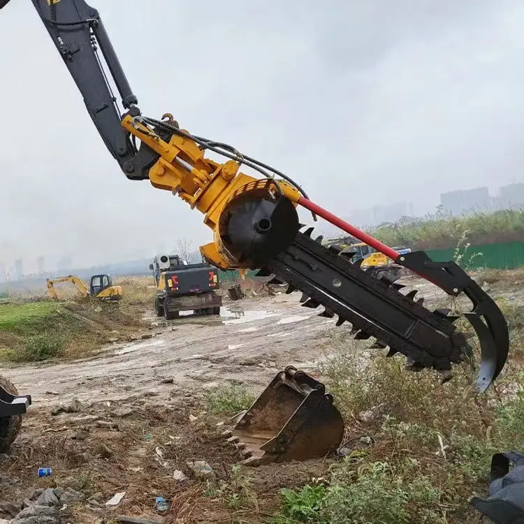Cable Duct Pipeline Trencher Rock Excavation Chain Cutters Excavator Mounted Chain Trencher
Cable Duct Pipeline Trencher Rock Excavation Chain Cutters Excavator Mounted Chain Trencher