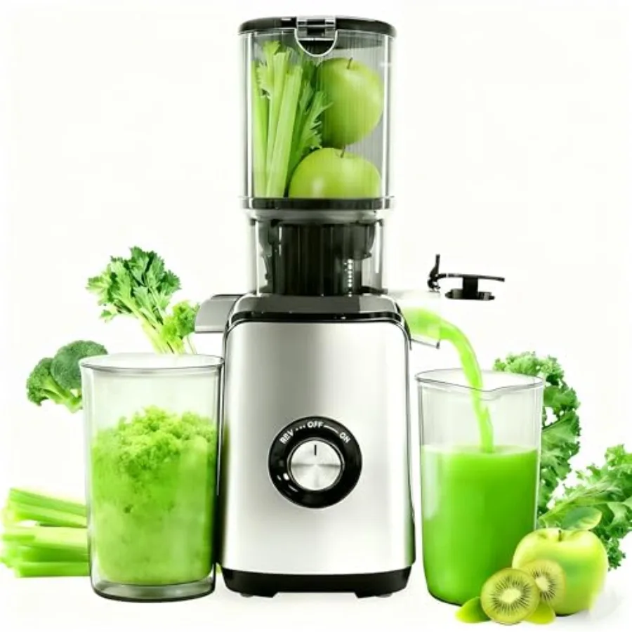 Cold Press Juicer Machines Slow Masticating Juicer with Wide Feed Chute High Juice Yield BPA Free for Whole Fruits and Vegetabl
Cold Press Juicer Machines Slow Masticating Juicer with Wide Feed Chute High Juice Yield BPA Free for Whole Fruits and Vegetabl